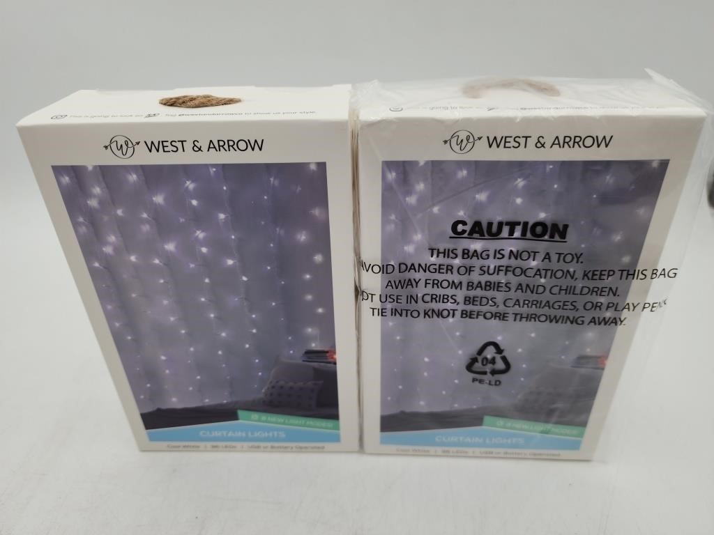 NEW 2 West & Arrow Curtain Lights Cool White