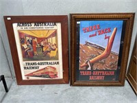 2 x Vintage Framed Railway Posters 800x1050