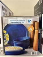 Bamboo Melamine dinnerware set 12pcs