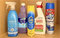 Mixed Cleaning Supplies in Laundry Room