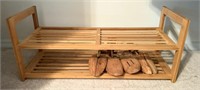 Wooden Shoe Rack with Shoe Stretchers