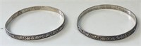 PRETTY PAIR OF VINTAGE STERLING SILVER BANGLES
