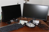 Lot of 2 Computer Monitors and Keyboard