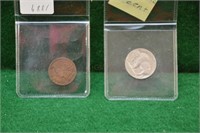 (2) U.S.Coins: 1937 Buffalo Nickel,