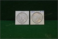 (2) Nice 1923 Peace Silver Dollars