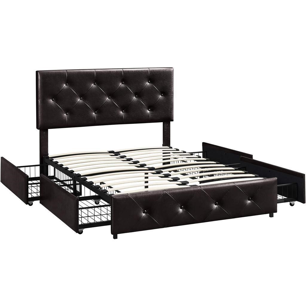 Topeakmart Full Size Bed Frame with Adjustable