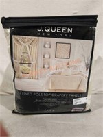 J.queen 2 Lined Pole Top Drapery Panels