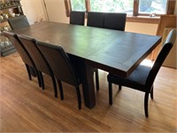 Solid Wood Dining Table w 2 Extensions, 8 Chairs
