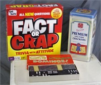 FACT OR CRAP GAME, DOMINOES & TIN