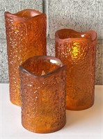 Orange Battery Operated Candles (WORK)