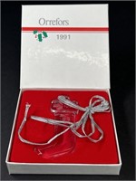 Orrefors Vintage 1991 Crystal Stocking Ornament