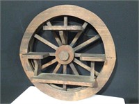 21” Wood Wagon Wheel Hanging Display Shelf