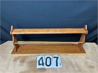 Oak Plate/cup rack 36”X5”X14