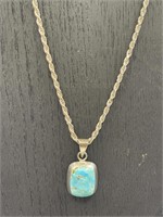 Gorgeous turquoise pendant and 925 chain