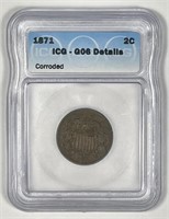 1871 Two Cent Piece ICG G6 details