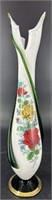 MCM Murano White/Green Hp Vase Uv Reactive