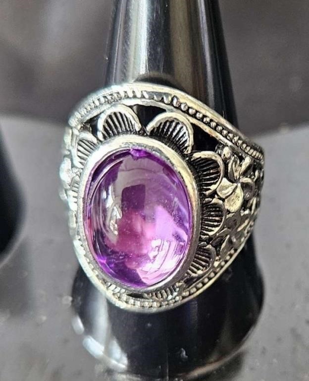 purple stone ring