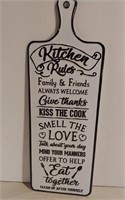 Kitchen Rules Metal Sign