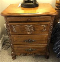 Hand Carved Wood Night Stand