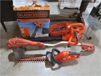 BLACK & DECKER ELECT. BLOWER,HEDGE TRIMMER, MISC