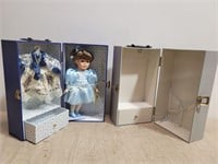 (2) Doll Trunks  & (1) Porcelain Doll