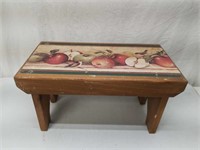 Apple Themed Wooden Footstool