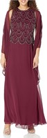 J Kara Petite Beaded Dress with Scarf 8P