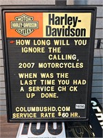 Harley Davidson Letterboard Sign