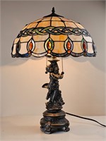24" Tiffany Style Cherub Lamp