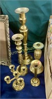 LOT - BRASS CANDLE HOLDERS