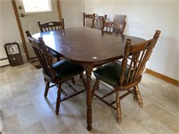 MAHOGANY STYLE TABLE AND 4 CHAIRS 36" X 58" X 30"