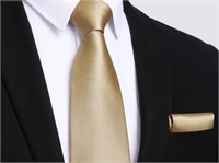 HISDERN Mens Solid Color Ties Formal Satin Necktie