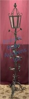 76 inch metal Lampost with flowers