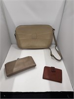 set of 5 brown wallets/purses