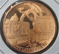 1 oz fine copper coin Happy laborless day!