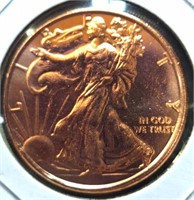 1 oz find copper coin Standing liberty