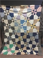 Quilt top machine pieced - stained -