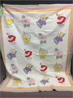 Hand Appliquéd and quilted floral quilt -