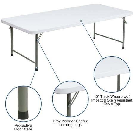 Kid's White Plastic Folding Table  24' Square