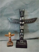 Decorative Indigenous Totem Poles Measure From