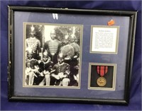 Framed Buffalo Soldiers Print & Indian Wars Medal