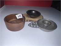 WOOD POTTERY PEWTER