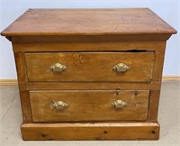 NICE ANTIQUE PINE COUNTRY TWO DRAWER CHEST