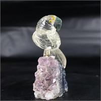 Natural Stone Handcarved Quartz Bird