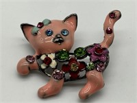 Fine & Groovy MCM Enamel Kitty Cat Pin