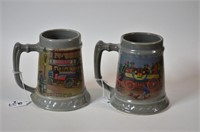 2 McCoy Tankards with History Scenes