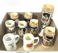 (9pc) Beer Steins/ Mugs, Germany, Staffel