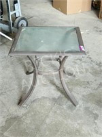 small aluminum & glass patio table