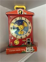 Fisher Price Red School House Clock Toy