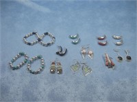 Ten Pairs Earrings Some Sterling Silver Observed